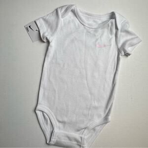 Nike Baby White and Pink Athletic Sporty Snap Closure One Piece Sz 9M